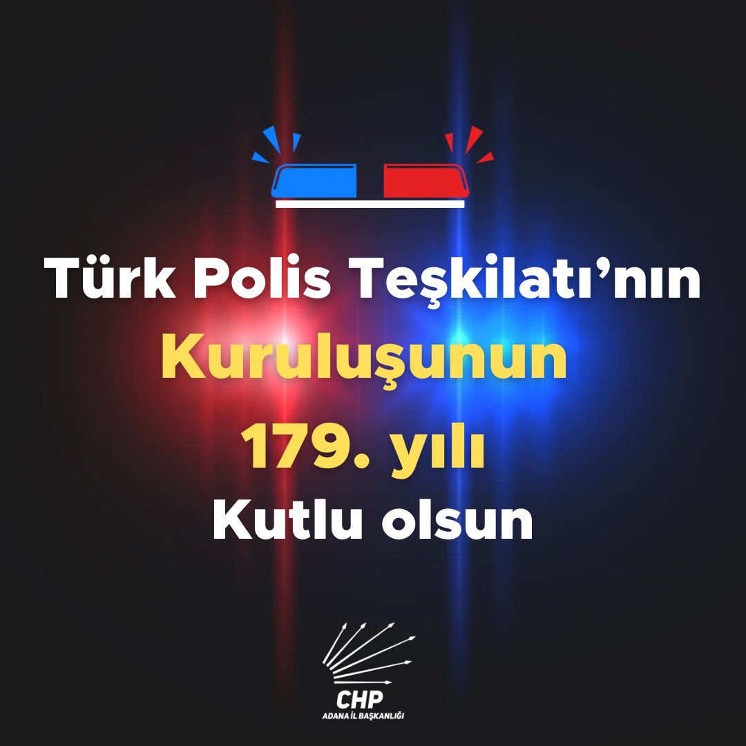 Polis teşkilatımızın 179'uncu kuruluş yıldönümünü kutluyor, sağlıklı ve güzel günler diliyoruz.