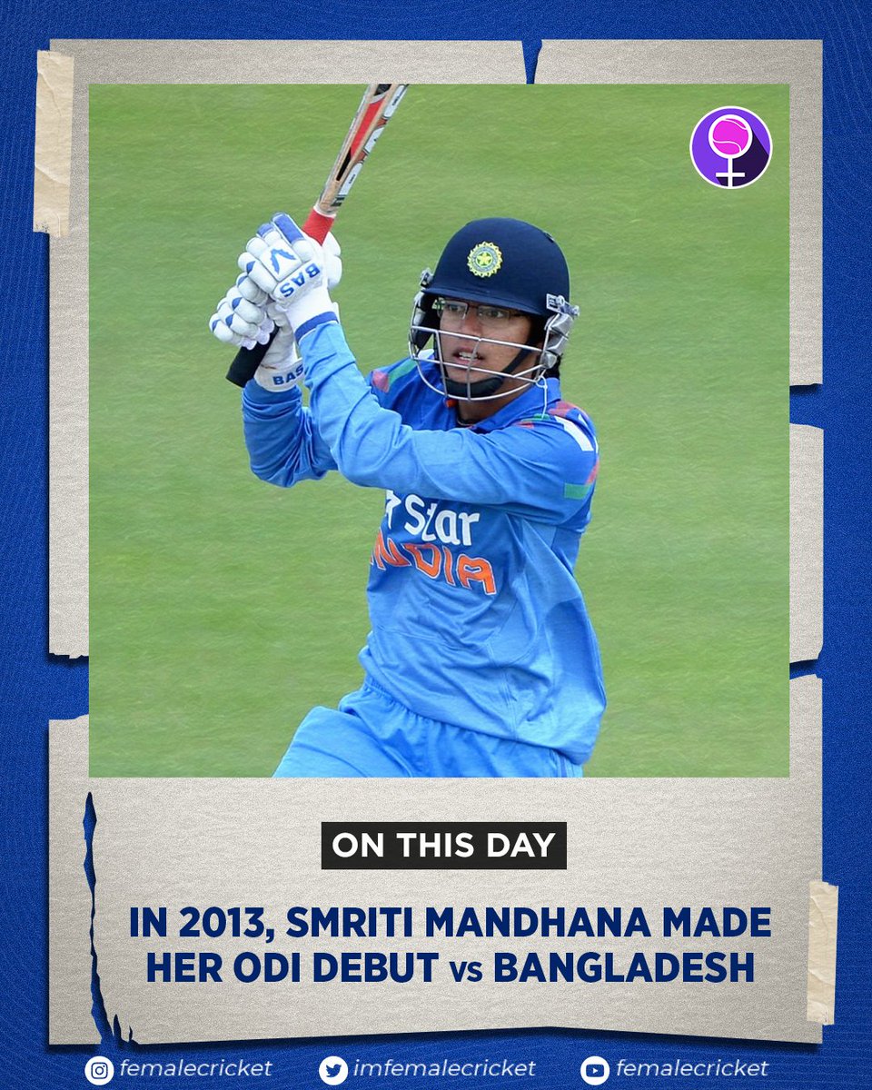 #OnThisDay 11 years ago, Smriti Mandhana made her ODI debut. She has scored 3242 Runs in 82 matches. 🫡 #CricketTwitter