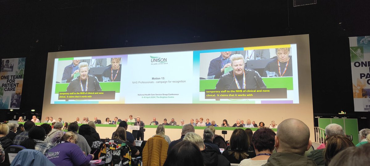 Michelle England moving motion 13 on behalf of the service group Executive, very proud to say this today. Nhs professional Is a public body but functions as a private company this can't be allowed to continue