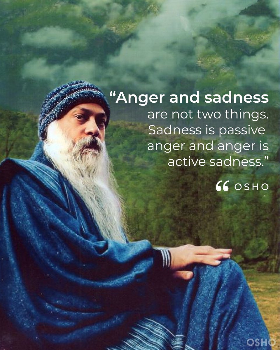 OSHO's tweet photo. When do you find yourself sad?
#EmotionsExplained #Anger #Sadness #EmotionalAwareness #Mindfulness #SelfReflection #OshoTeachings #EmotionalBalance https://t.co/3vN1eNlK4J