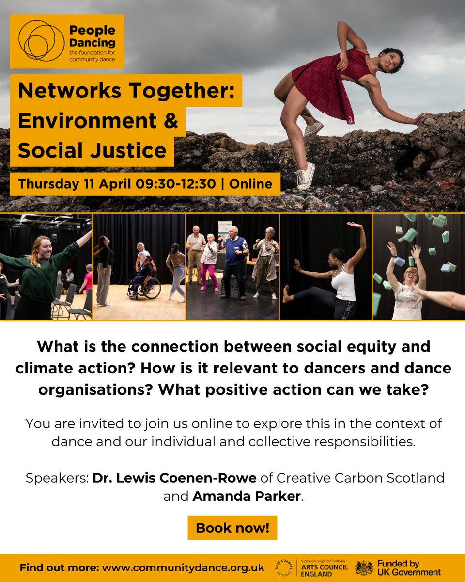 Join us online for our third Networks Together event exploring the theme of environment and social justice, with speakers Dr. Lewis Coenen-Rowe, Culture/SHIFT Manager from Creative Carbon Scotland and Amanda Parker. Bookings close at 3pm Book now shorturl.at/hCFQW