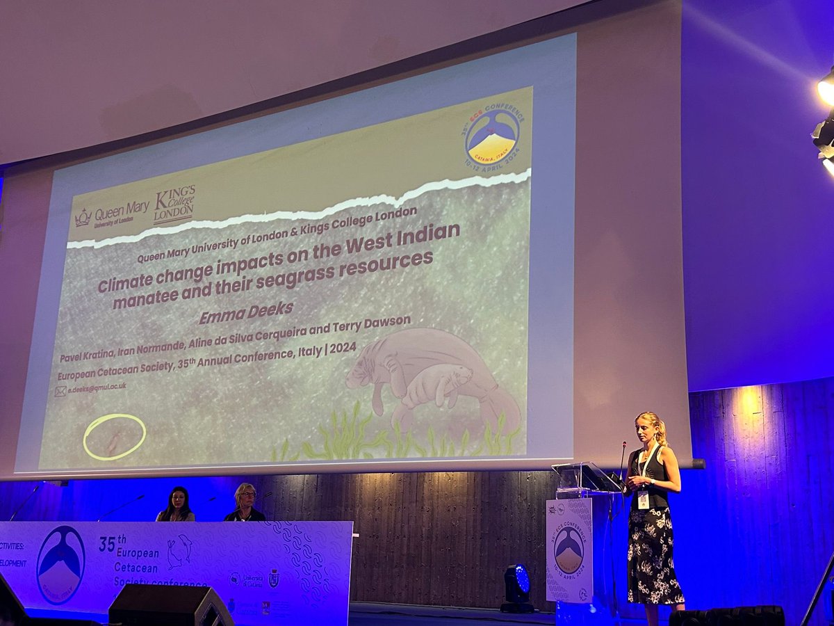 <a href="/Emma_A_Deeks/">Emma Deeks</a> presenting our latest paper at the <a href="/EuroCetSoc/">European Cetacean Society</a> conference in Sicily this week #manatee @aline_marine  <a href="/KratinaLab/">KratinaLab</a>