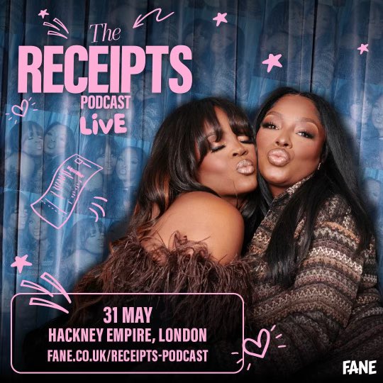 We Have A Live Show!! We’re so excited it’s been nearly two years but we’ll be taking over the legendary @HackneyEmpire may 31st tickets go on sale Friday 12th so set your reminders fane.co.uk/receipts-podca… 💜 #thereceiptspodcast