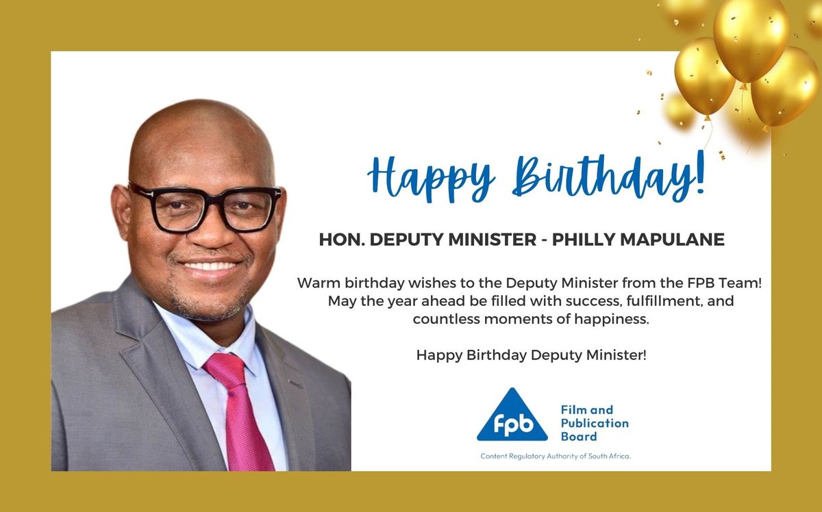 Wishing our Deputy Minister, Hon. @PhillyMapulane a Happy Birthday today!