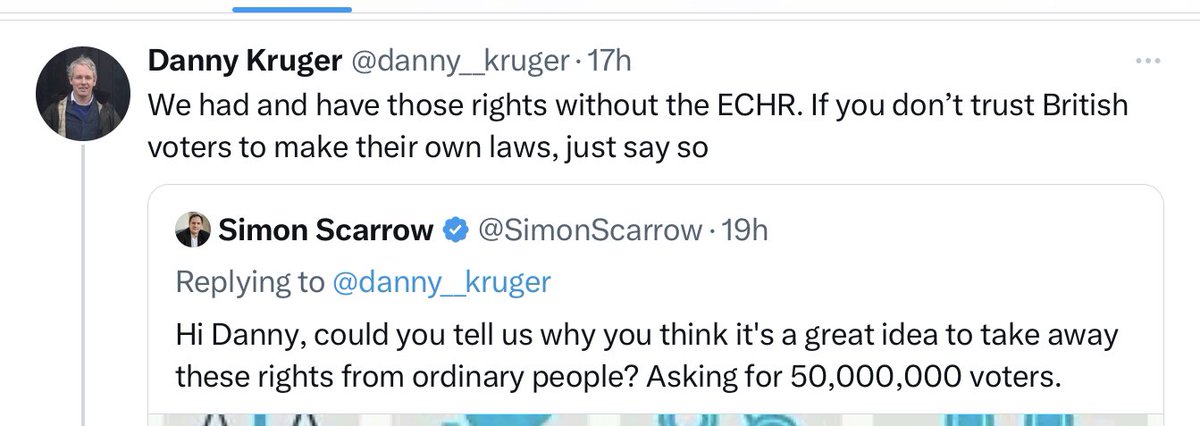 Well actually, the obvious reply to @danny_kruger is it’s not the voters we don’t trust, it’s the politicians. Particularly him and his vicious far right companions.