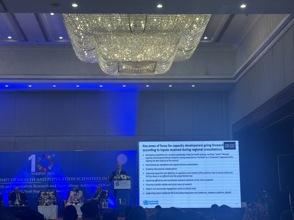 Empowering clinical research ecosystems for sustainable health systems ➡️ international collaboration, prioritizing scientific validity and making social impact. #ResearchSustainability #GlobalHealth (Dr Vasee Moorthy)  #NSHPSN2024