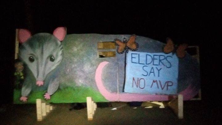 HAPPENING NOW!! Grandparents Ted and Jane are blockading Honeysuckle Rd on Poor Mtn in VA with a large wooden possum, preventing Mountain Valley Pipeline construction. Join a support rally at the site of the blockade! #NoMVP