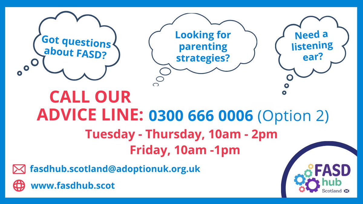 You don't have to be in crisis to call our Advice Line. Whether you just need a quick chat or have something specific to ask, we are here to help you with everything #FASD related. Why not give us a call during our new opening hours and see how we can help?