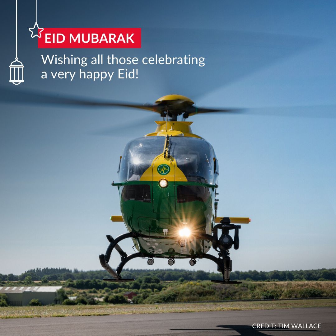 Eid Mubarak! ✨ From all of the team at Air Ambulances UK we would like to wish all of our supporters, friends, colleagues and the wider community celebrating a happy and peaceful Eid. 🌙✨ #EidMubarak #EidAl-Fitr