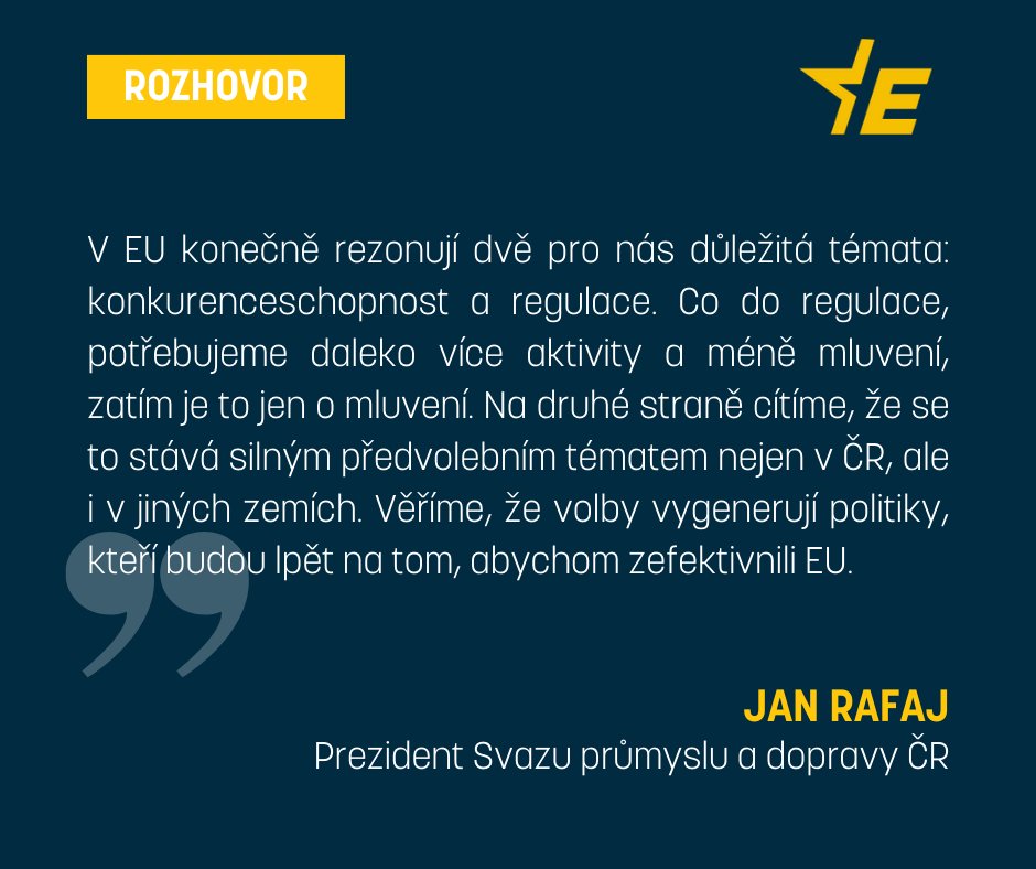 V Bruselu měli pocit, že s byznysem se nemají bavit. Návrat výroby a omezení regulací budou tématem voleb, říká v rozhovoru pro EURACTIV.cz prezident @SvazPrumyslu @RafajJan1. Celý rozhovor ➡️ bit.ly/4awrjdw