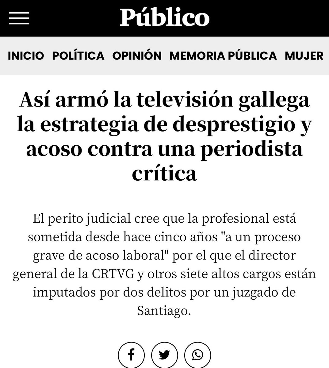 Pero por favor, Feijóo no debería ni nombrar a la TVE teniendo como tiene la Televisión de Galicia! 

Denuncias de acoso de sus directivos, más de 300 viernes negros de protesta de sus trabajadores, enchufes, despidos de trabajadores que no les bailan el agua, denuncias en la UE!