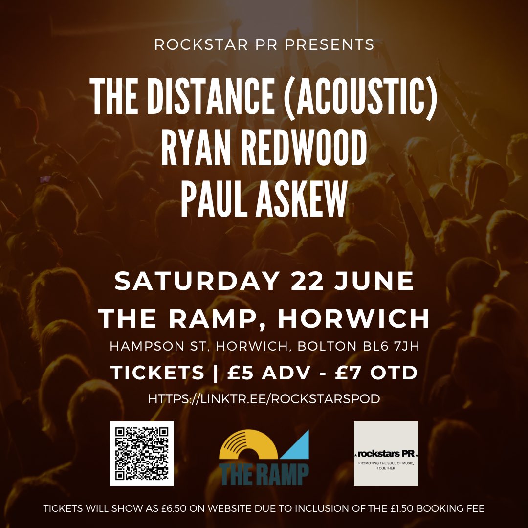 ‼️GIG ANNOUNCEMENT‼️ Very excited to let you all know that I’ll be supporting my good mates @TheDistanceUK alongside another good mate of mine @paulaskewmusic at a venue I’ve heard great things about (The Ramp, Horwich) on 22nd June🎉 🎫TICKETS GO ON SALE THIS FRIDAY AT 10AM🎫