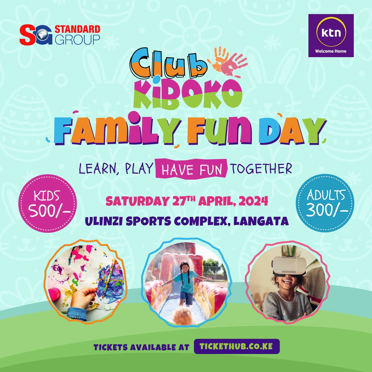 Experience the magic of Club Kiboko Family Fun Day on the 27th of April!🎉🤸‍♀️From thrilling slides to virtual reality adventures, there’s something for everyone.🥳 Reserve your tickets today at tickethub.co.ke/event/music-an… #ClubKibokoFamilyFunDay