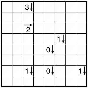 puzzle_titech's tweet photo. 【4月10日のパズル】
〈ヤジリン〉　作：ぶすじま

線や黒マスを置いてループを作りましょう！

[問題リンク]
https://t.co/zy3TeElV2a

[詳しいルール]
https://t.co/X2P0PuWBk9

#春から東工大 https://t.co/mSPNlhsUK6