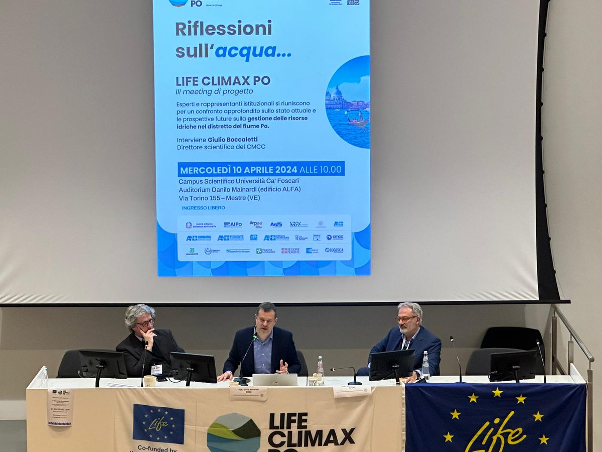 #LifeClimaxPo #riflessionisullacqua
 "L'adattamento è un atto civico che richiede a tutti noi di partecipare come cittadini"
Giulio Boccaletti, Direttore Scientifico <a href="/CmccClimate/">Fondazione Cmcc</a>, oggi al III meeting di progetto

ℹ️ lifeclimaxpo.adbpo.it