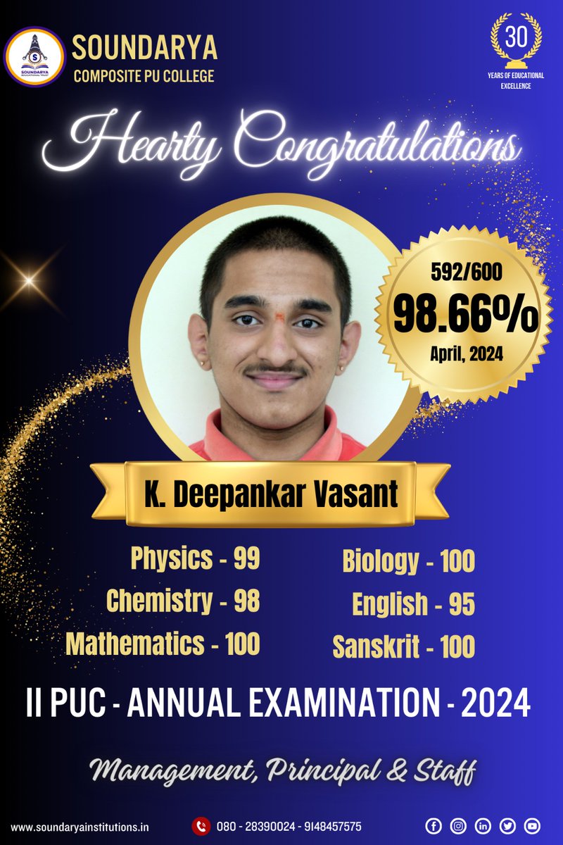 soundaryapuc's tweet photo. Exciting news!
A Cordial Congratulations to K.Deepankar Vasanth,who has scored 592 out of 600 in PCMB including languages,we would also congratulate the students who passed with flying colors. Your hard work and dedication have paid off. Wishing you all the best for your future. https://t.co/z8MzPEUWO1