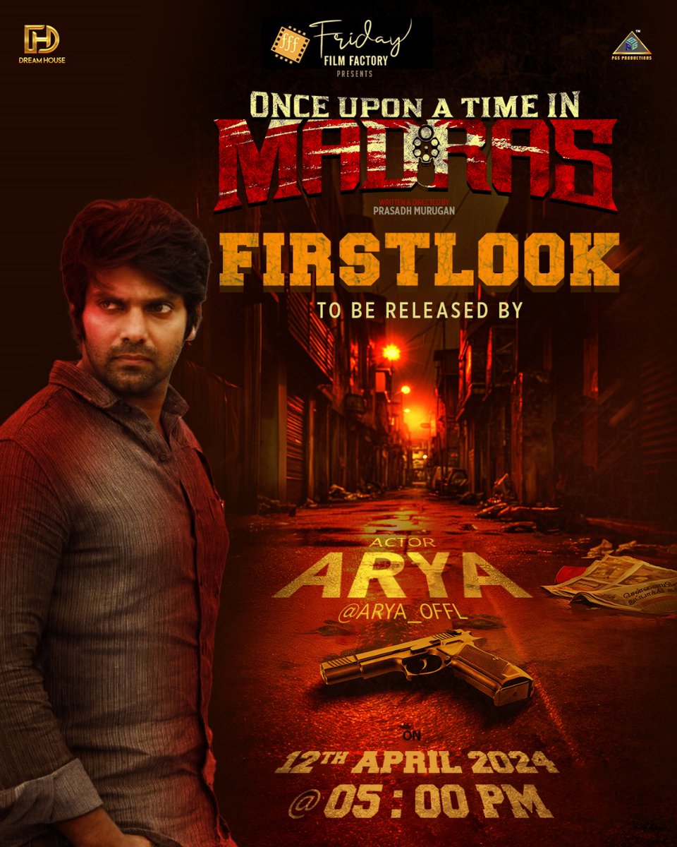 .@arya_offl is gearing up to launch the first look poster of ONCE UPON A TIME IN MADRAS! Stay tuned for updates! #OnceUponATimeInMadras @FFF_offl @bharathhere @abhiramiact @Anjalinairoffl @itspavitralaksh @MpAnand_PRO @prasadhmurugan @Haroon_FC @sanlokesh @@KskSelvakumaar