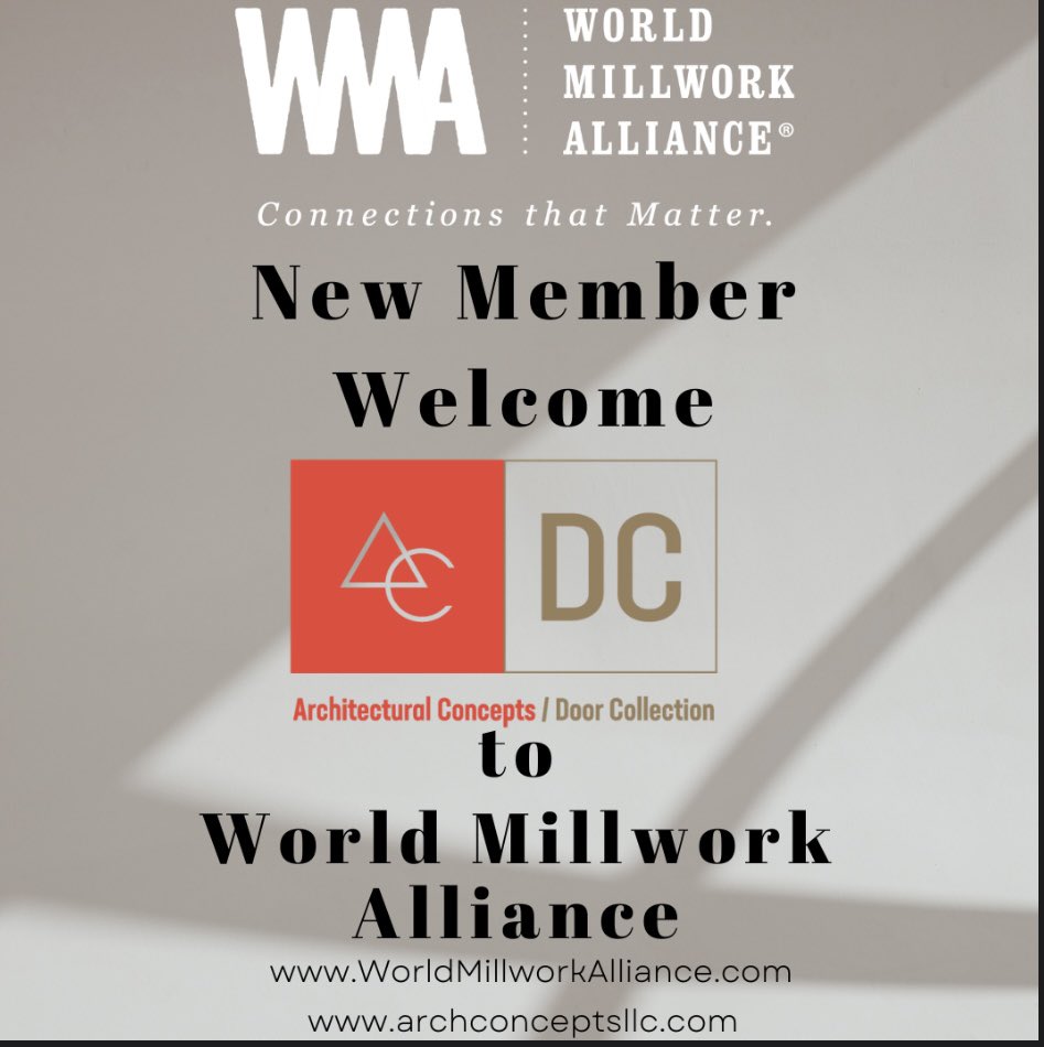 Join us in welcoming ARCHITECTURAL CONCEPTS to World Millwork Alliance!  Thank you for becoming a part of the only wholesale distribution association for the millwork industry.   Read more at worldmillworkalliance.com/press-releases…   #newmember #wma #worldmillworkalliance