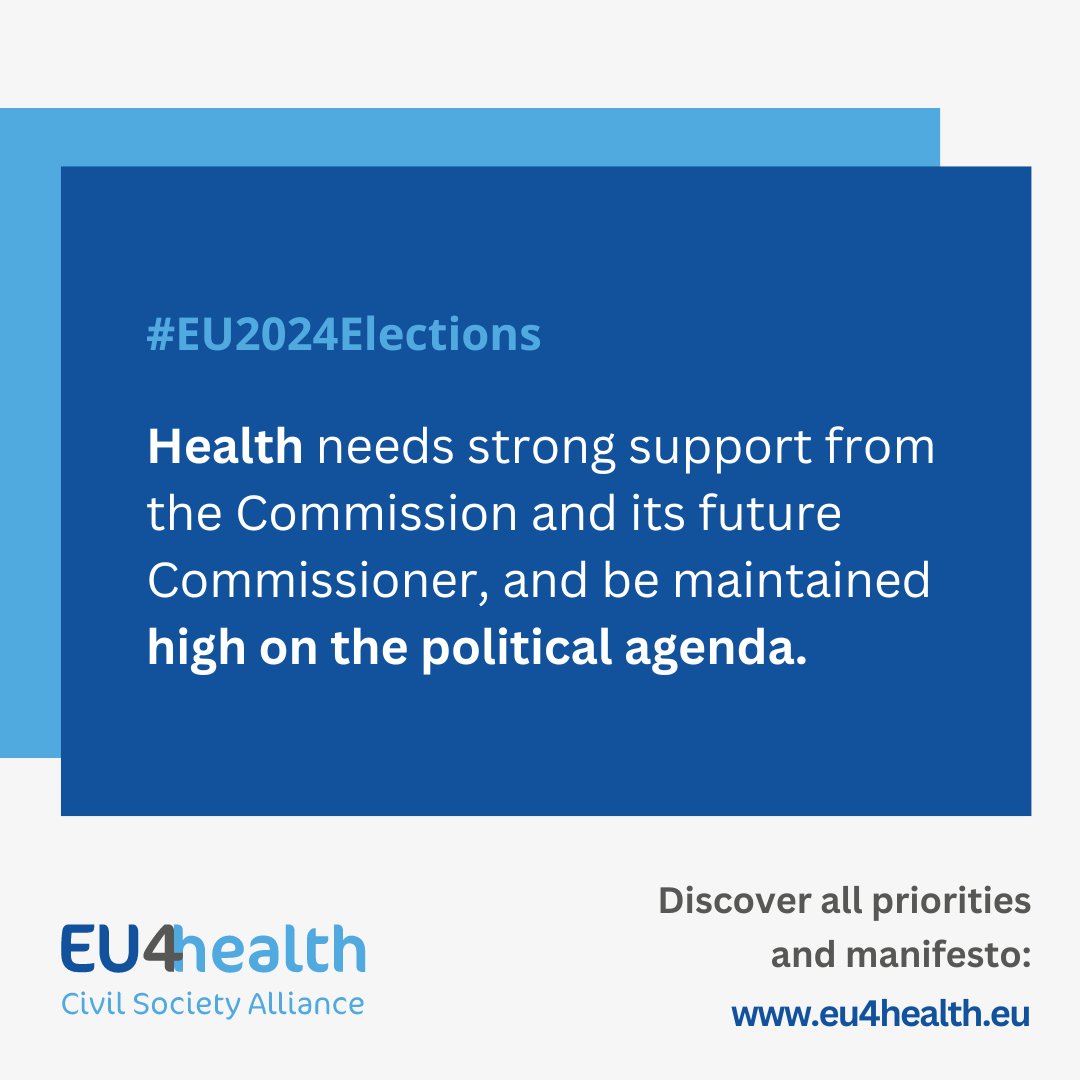 It is vital that health is high on the political agenda. As the #EU2024Elections approach and manifestos are designed, MEPs must ensure health remains a priority in the next mandate. Keep an eye on #EU4HealthCSOs #EU4HealthCSA for suggested achievable actions to make this happen!