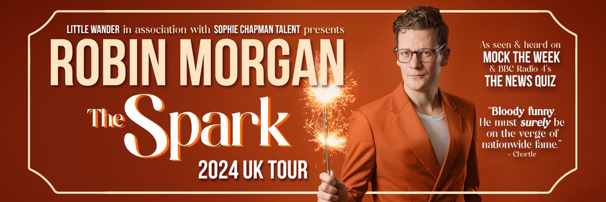 Have I mentioned I'm going on tour in the Autumn? Back to #edfringe for three nights only, then kicking off in September. I cannot wait. This is my favourite show I've ever written. Come and see why. 🎟️ robinjmorgan.co.uk/tour