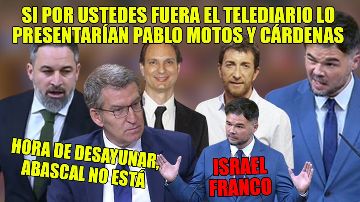 👉 youtu.be/dZku031x0Fo Gabriel Rufián SE CORONA HUNDIENDO a Abascal y Feijóo Y dando la cara por Ione Belarra. “Si fuera por ustedes, el telediario lo presentarían Cárdenas y Pablo Motos”. @gabrielrufian