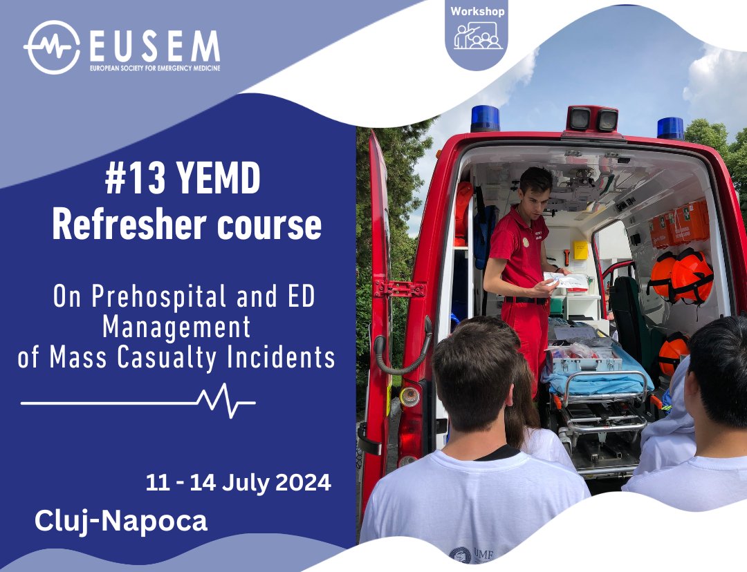 Join our upcoming course and get ready to handle Mass Casualty Incidents in both hospital and prehospital settings. REGISTER TODAY ! limited spaces available 👉 eusem.org/education/cour… @EusemY #EBEEM #EUSEM #EmergencyMedicine #doctors #EUSEM2023 #EUSEM2024