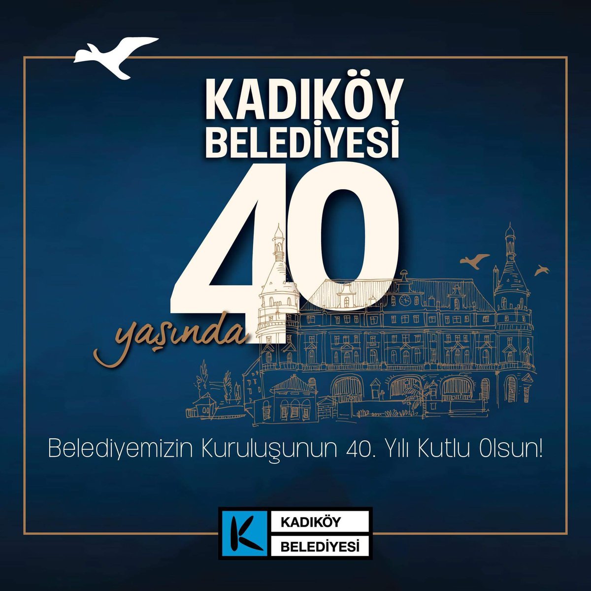 Kadıköy Belediyesi 40 yaşında 🎂 Dünyanın en güzel kenti Kadıköy’ü geleceğe taşımak için hep birlikte çalışmaya devam edeceğiz. Kuruluşumuzun 40. yılı kutlu olsun💙