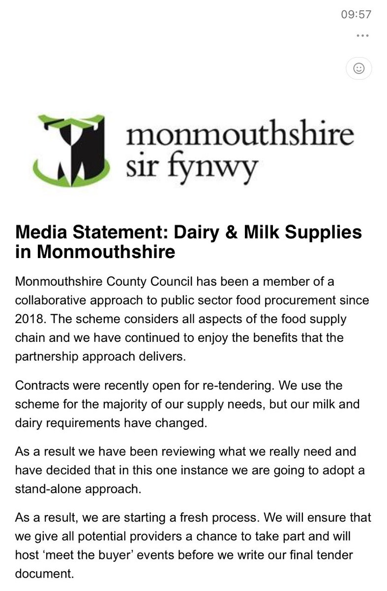 Very cynical timing of this statement from Labour-run Monmouthshire Council, three minutes before the start of a scrutiny committee where it’s ‘local food strategy’ is going to be torn to shreds