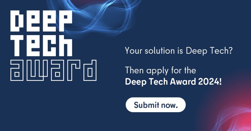 🏆 Noch 10 Tage bis zur Bewerbungsfrist für den #DeepTechAward #KI, #Web3, #NFT - Auch in diesem Jahr sucht die @SenWiEnBe wieder anwendungsorientierte & erprobte Software- oder Hardwareentwicklungen. Jetzt noch bewerben👇 deeptechaward.alpha-awards.com/ui/auth #digitalfuture #DeepTechAward