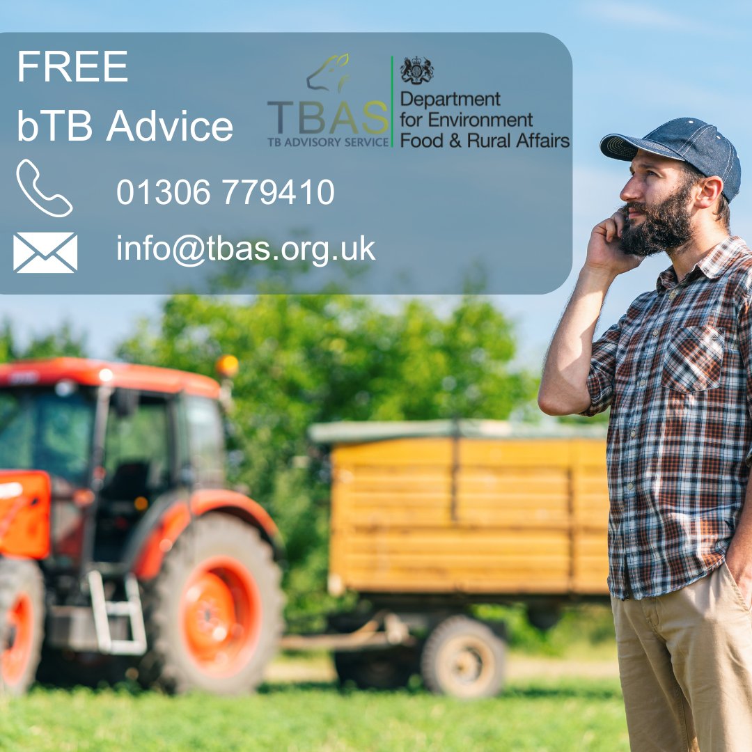 Don’t forget that the TB Advisory Service can offer FREE telephone advice on bTB biosecurity. We have a team of trained advisers who are available to help you. Please contact us on 01306 779410 or email info@tbas.org.uk. #bTB #controlthecontrollable