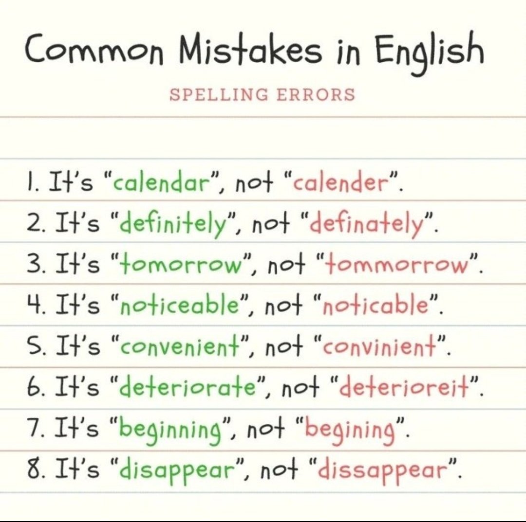 Common Mistake in English..