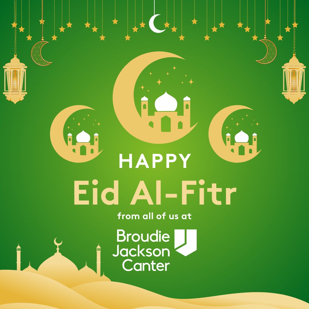 From all of us at Broudie Jackson Canter, we'd like to wish all celebrating a very happy and peaceful Eid Al-Fitr.