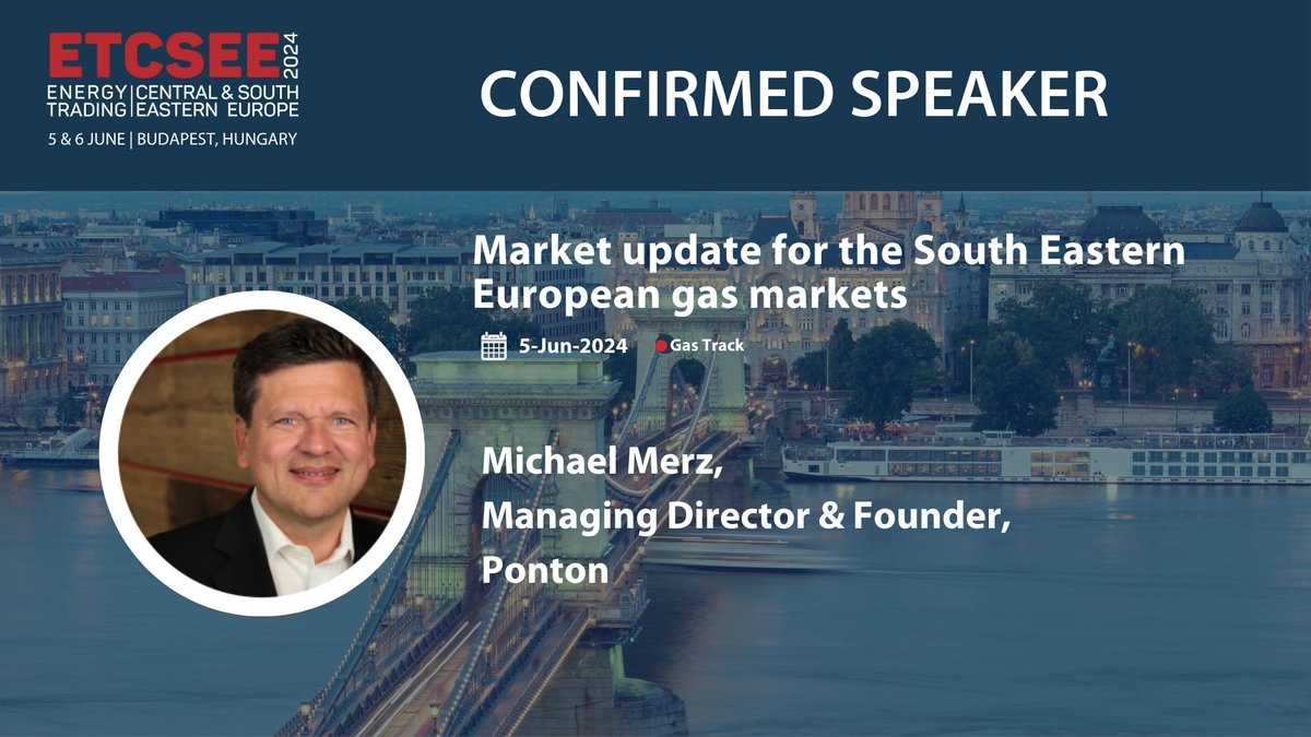🎤 Speaker Alert! Join us at ETCSEE 2024's Gas Track to hear from Michael Merz, Managing Director &amp; Founder of Ponton, as he delivers a market update for the South Eastern European gas markets.Register now to secure your spot 👉energytradingcsee.com/registration