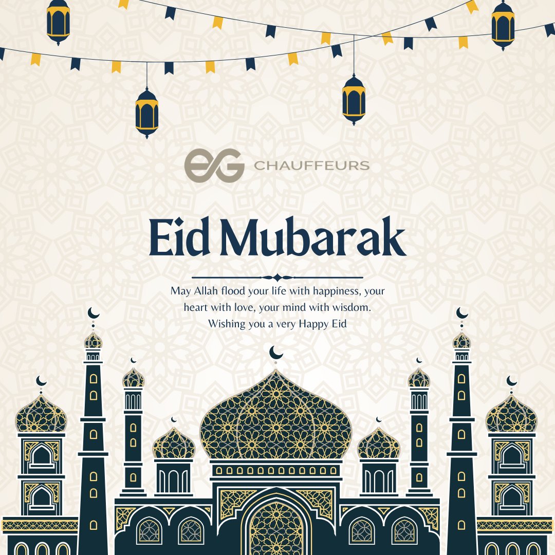 EGchauffeurs's tweet photo. On behalf of EG Chauffeurs, we extend our warmest wishes to you and your loved ones. May your homes be filled with laughter, your hearts with love, and your tables with delicious food shared among family and friends.

Eid Mubarak to you and your family! 🌟🕌

#EidMubarak #Ramadan https://t.co/Lek0r1GVak
