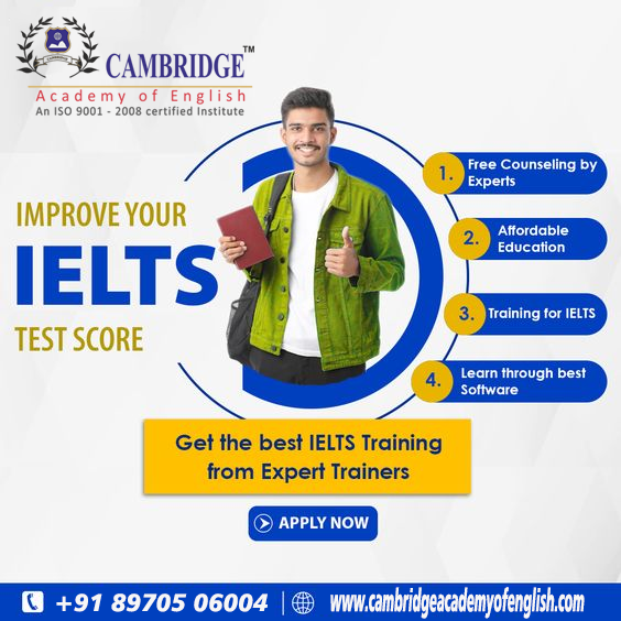 Unlock your potential with Cambridge Academy of English in Bangalore, your trusted destination for IELTS excellence. Our specialized training classes are crafted to guide you towards achieving your desired scores with confidence.
cambridgeacademyofenglish.com

#cambridgeacademy #ielts