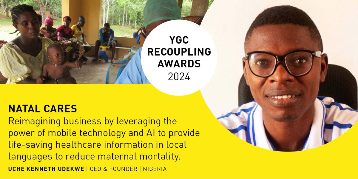 Maternal mortality is unacceptably high. It reflects inequalities in access to quality health services & highlights the gap between rich & poor. @natal_cares & @uche_udekwe provide life-saving healthcare information in local languages leveraging the power of mobile tech & AI !💛