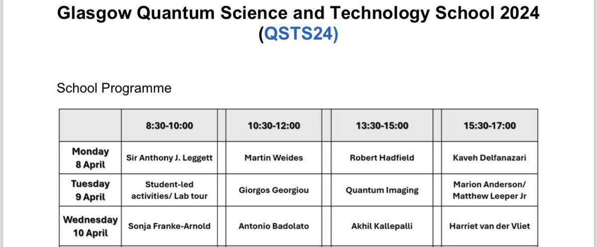 We started Day 3 of the 2nd @UofGlasgow Quantum Science and Technology School: gla.ac.uk/events/confere… with Prof @S_FrankeArnold