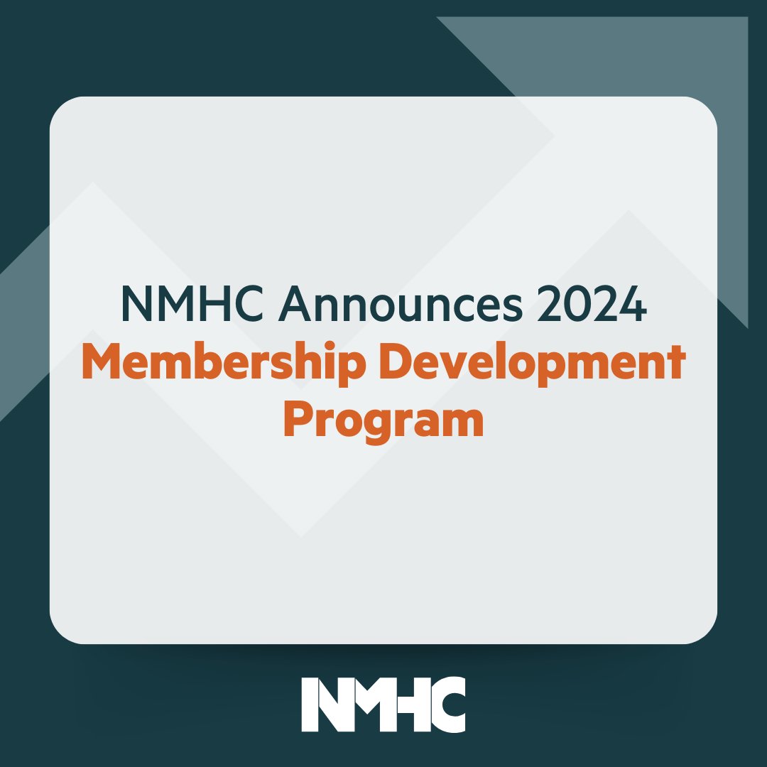 The 2024 NMHC Membership Development Program, a market-driven, application-only opportunity designed to support participants in benefitting from and contributing to NMHC. Learn more: nmhc.org/membershipdeve…