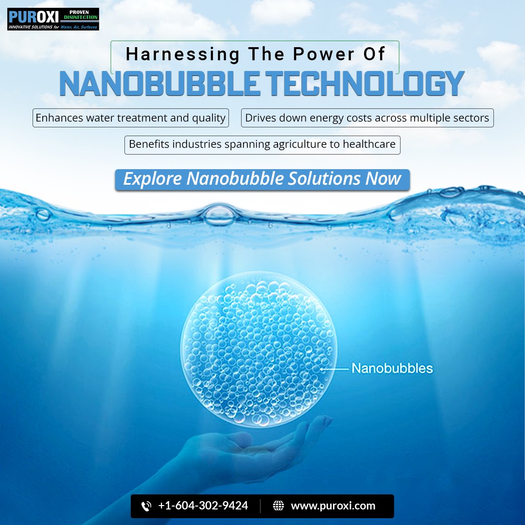 Unlock the power of nanobubble technology! Enhance water treatment, reduce energy costs, and benefit various industries. Explore nanobubble solutions now! 🌊💡 For more visit: puroxi.com/nanobubble-tec…  . . #puroxi #WaterInnovation #NanoBubbles #SustainableSolutions #ClimateAction