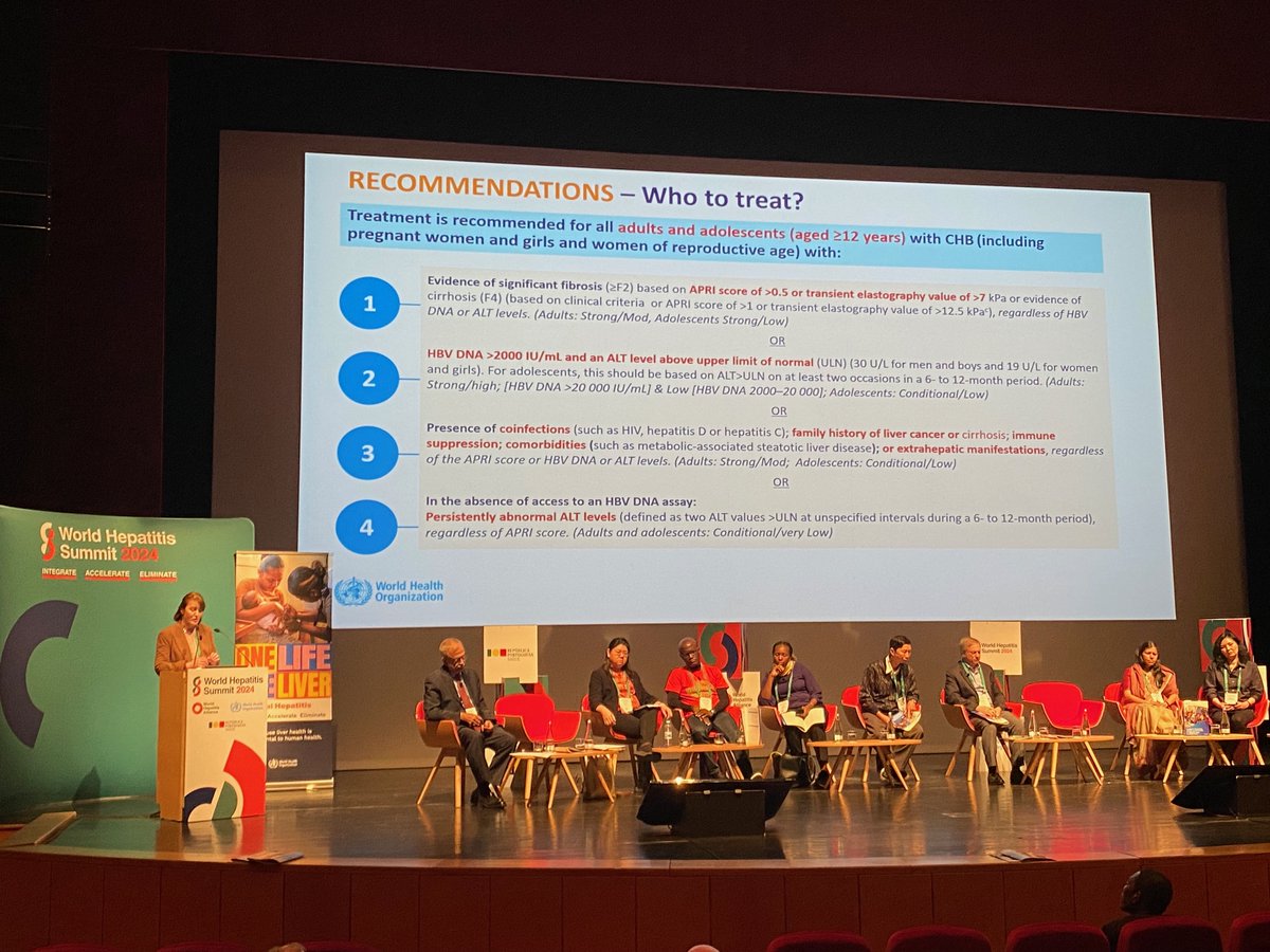 ⭐️ New @WHO #HBV Guidelines ⭐️ Philippa Easterbrook at #WorldHepatitisSummit. Simplified algorithms make diagnosis & treatment more accessible, protect vulnerable people, & reduce transmission. Crucial part of #elimination roadmap. @Hep_Alliance who.int/publications/i…