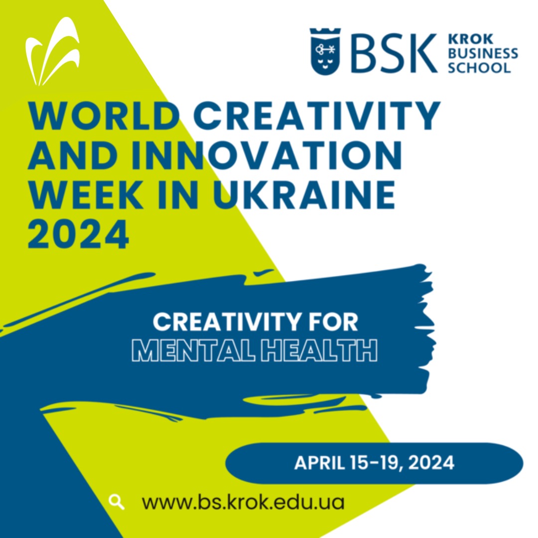 World Creativity & Innovation would like to showcase the power of creativity for mental health at Krok Business School in Ukraine! They're redefining how creativity can positively impact mental well-being! #IAmCreative #StayCreative #WorldCreativity @admbskrok