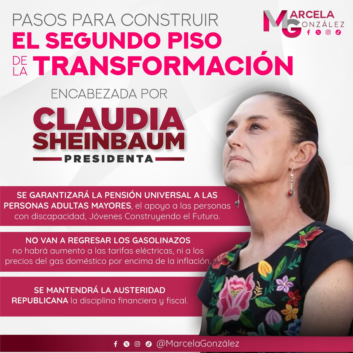 Con la Dra. Claudia Sheinbaum tendremos a la primer mujer presidenta de la historia, quien gobernará a favor del bienestar del pueblo de México. ¡Juntos consolidaremos la transformación del país! 🫶🏻

#LaEsperanzaNosUne