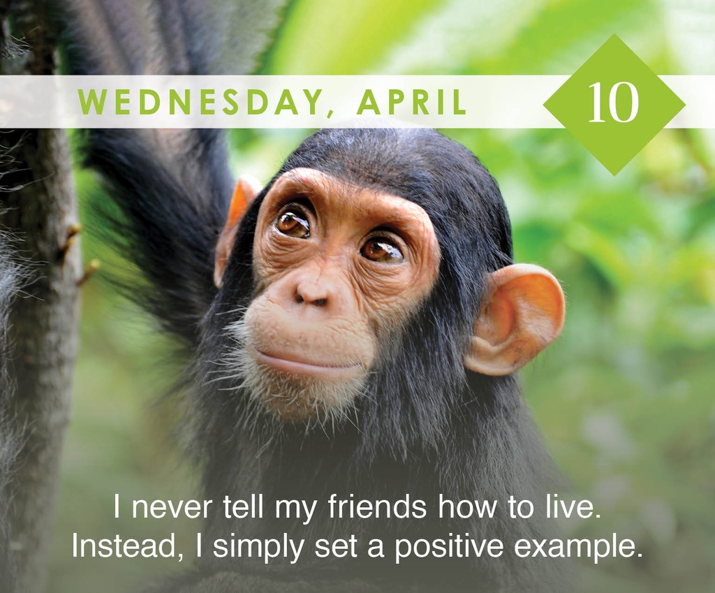 Affirm: 'I never tell my friends how to live. Instead, I simply set a positive example.'