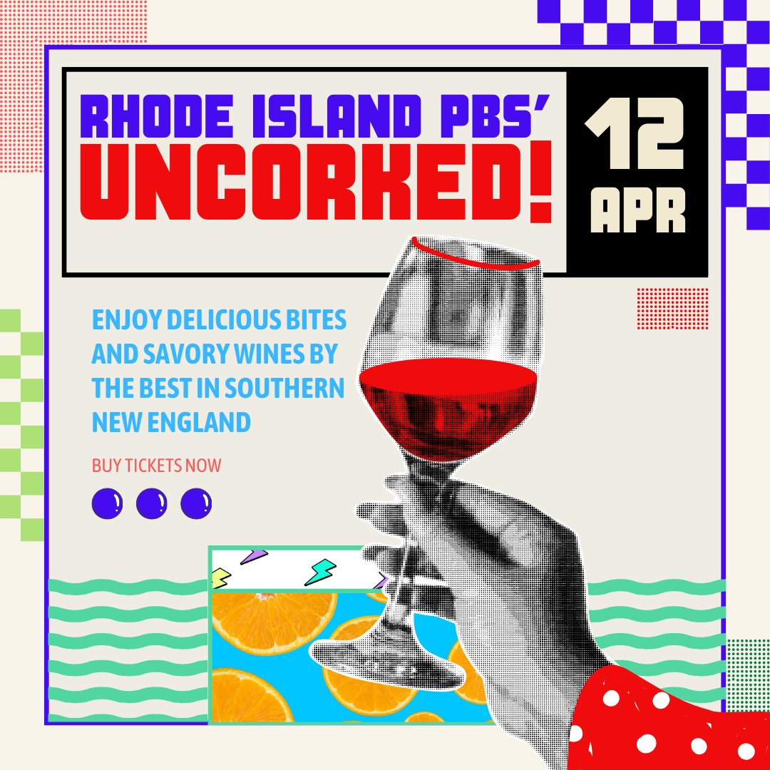 It's the last chance to get your ticket and raise a glass with Rhode Island PBS on April 12th at Uncorked! 🍷 Get your tickets here: bit.ly/Uncorked2024