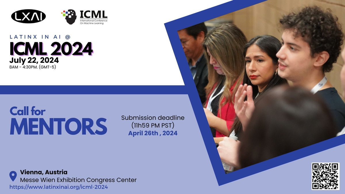 🌟 Ready to inspire change? 🌟 Become a mentor at LatinX in AI! Guide emerging AI talents, expand your network, and hone leadership skills. Join us in shaping the future of AI. Apply now to make a meaningful impact! #LatinXinAI #ICML2024 buff.ly/3bjuJCY