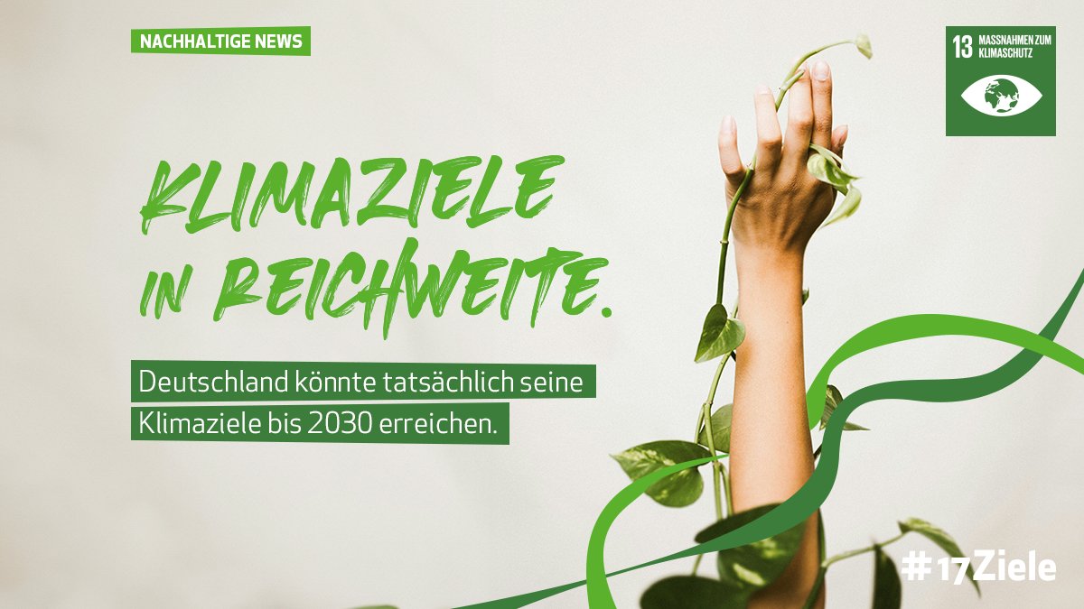 Wenn wir uns weiterhin so anstrengen, sinkt unser Ausstoß an #Treibhausgasen um 64 % im Vgl. zu 1990. Das heißt aber nicht, dass wir uns ausruhen können! Wir müssen alle gemeinsam anpacken und die #Klimaschutzziele bekannter machen 👉 t1p.de/2uj0u 🌱 #17Ziele