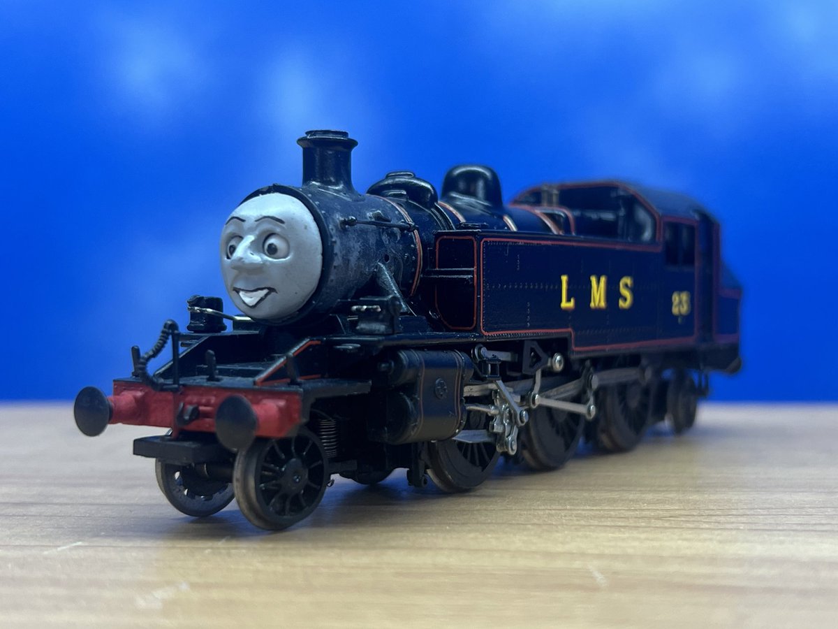 rwsnwr12's tweet image. Barry the Rescue Engine! Admittedly i was dismayed to find out he was a tank engine, but he is ready for commuter work. The livery was inspired somewhat by LMS passenger black albiet with more boiler bands