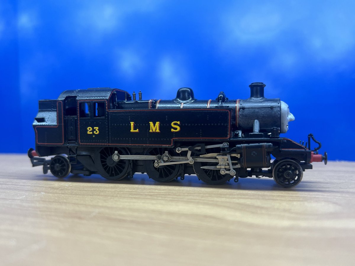 rwsnwr12's tweet image. Barry the Rescue Engine! Admittedly i was dismayed to find out he was a tank engine, but he is ready for commuter work. The livery was inspired somewhat by LMS passenger black albiet with more boiler bands