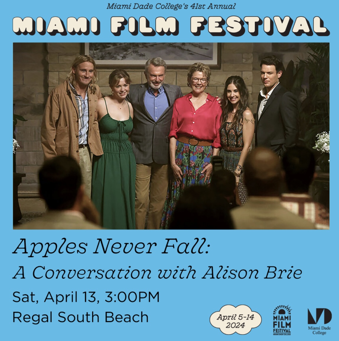 Discover 'Apples Never Fall: A Conversation with Alison Brie' at Regal South Beach! Screening + Art of Light Award presentation. Based on Liane Moriarty's novel, explore the secrets of the Delaney family. miamifilmfestival2024.eventive.org/schedule/65e71…