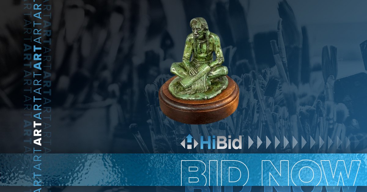 Ace Powell Montana Indian Bronze Sculpture Auctioneer: Davis Brothers Auction Live Webcast Auction: April 12th - Prebidding Open! Auction Details: shorturl.at/qBIWX 👈 #HiBid #HiBidAuctions #Art #Sculpture #Bronze #Bid #Register